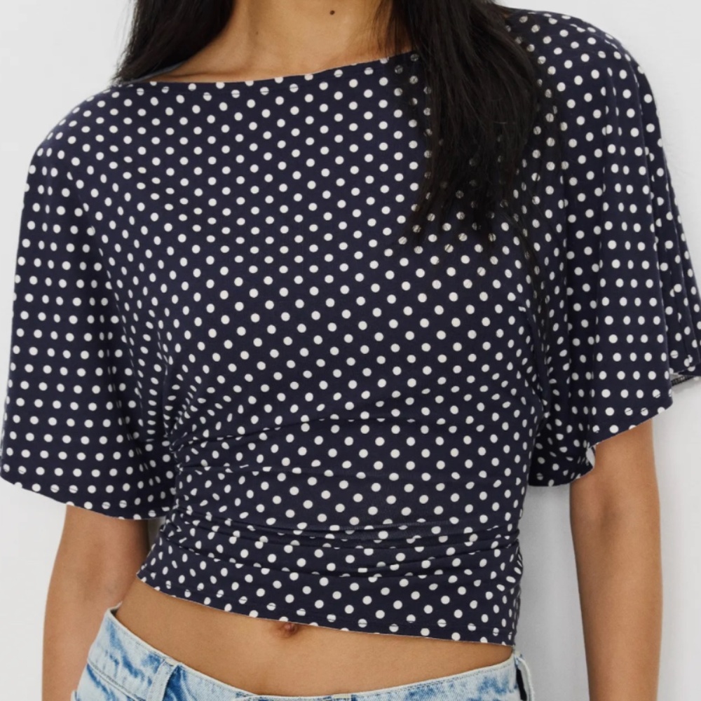 Reformation Avery Knit Top Polka Dot Size M